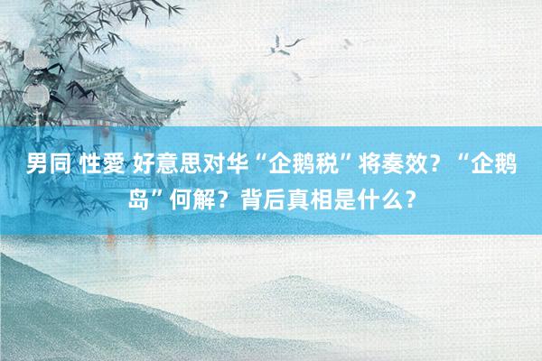 男同 性愛 好意思对华“企鹅税”将奏效？“企鹅岛”何解？背后真相是什么？