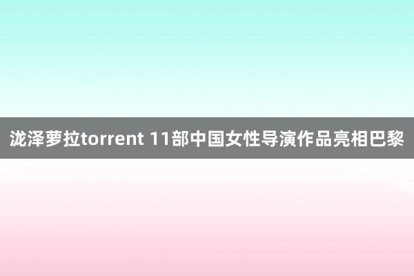 泷泽萝拉torrent 11部中国女性导演作品亮相巴黎